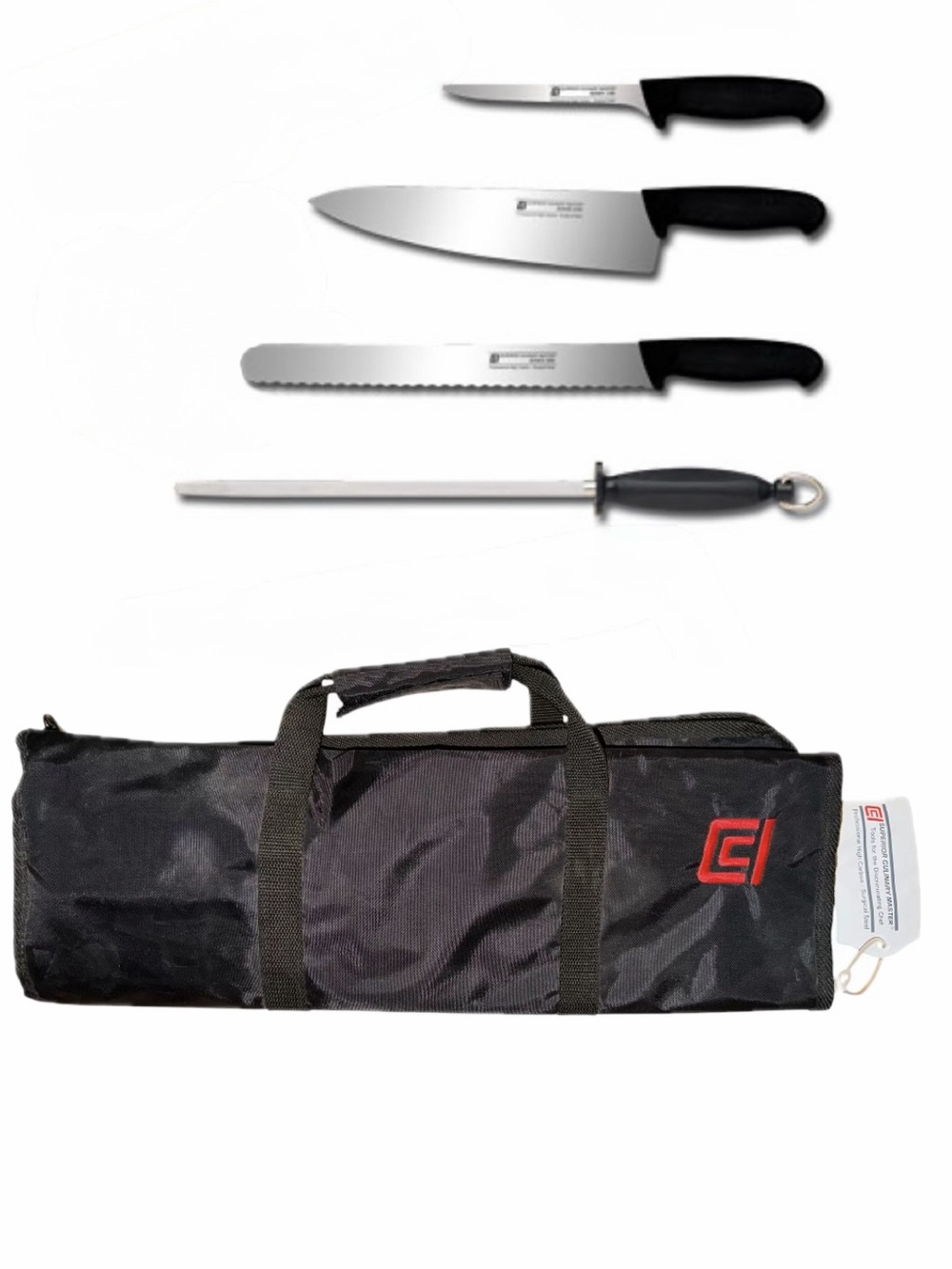 Canada Cutlery Inc. Superior Culinary Professional Knife Set & Black Roll Case